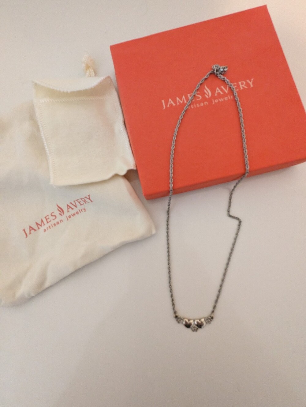 James Avery Retired Sterling Hearts And Flowers Twisted Chain Necklace - Picture 7 of 7
